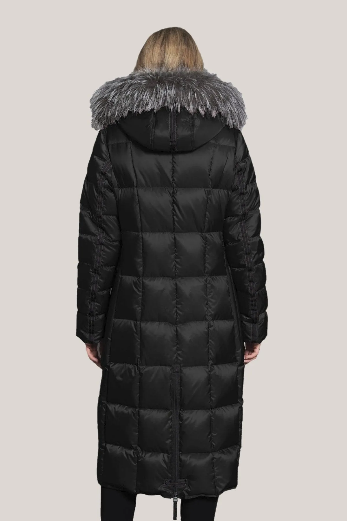 CELINE Down Coat with Detachable Silver Fox Fur Hood 1860