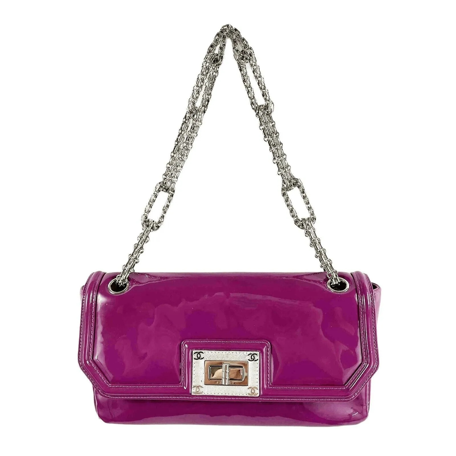 CHANEL - Reissue Venetian Chain Mademoiselle Flap Bag - Medium / Fuchsia-Silver