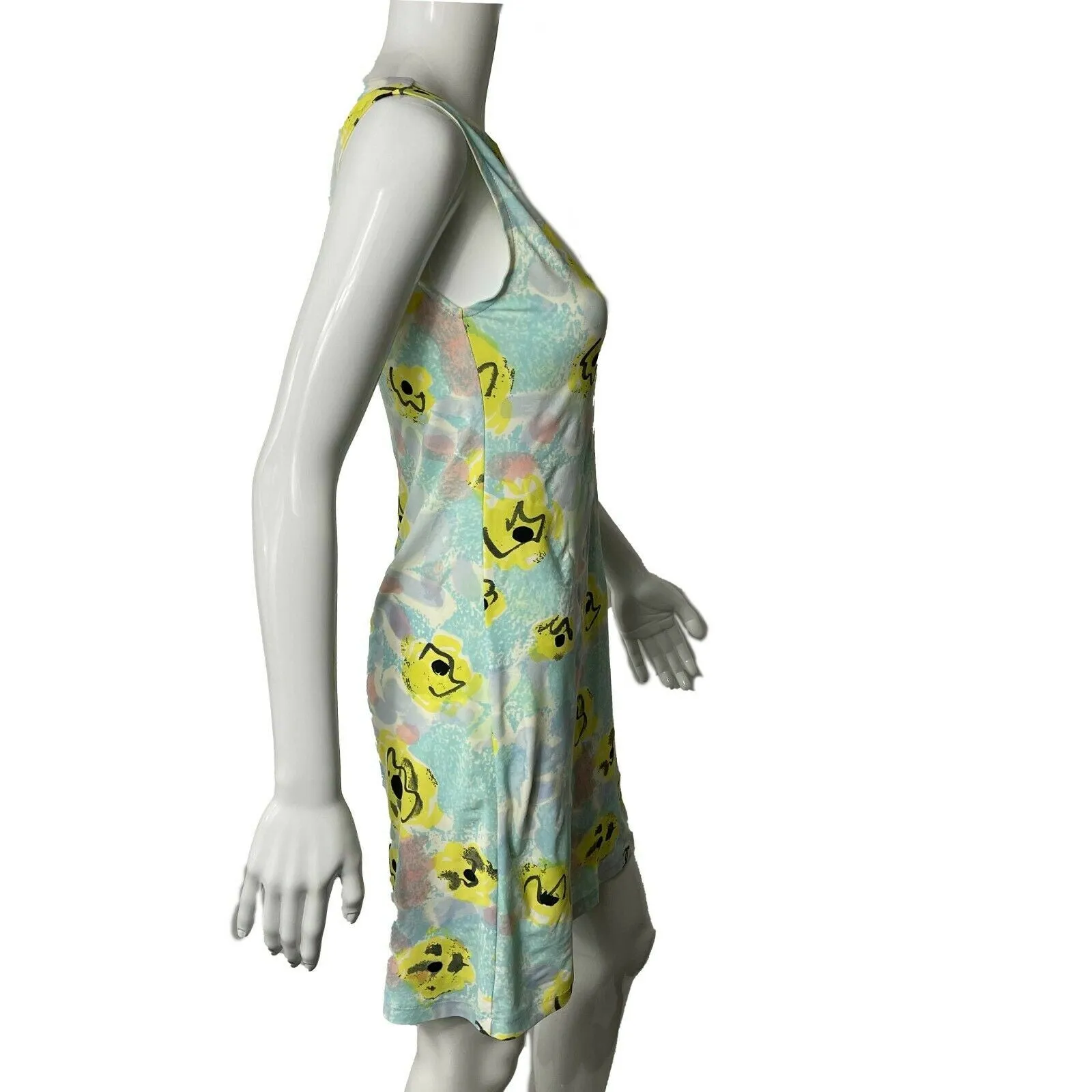 CHANEL - Vintage 1990's Graphic Camellia Print Mini Sleeveless Dress - OS