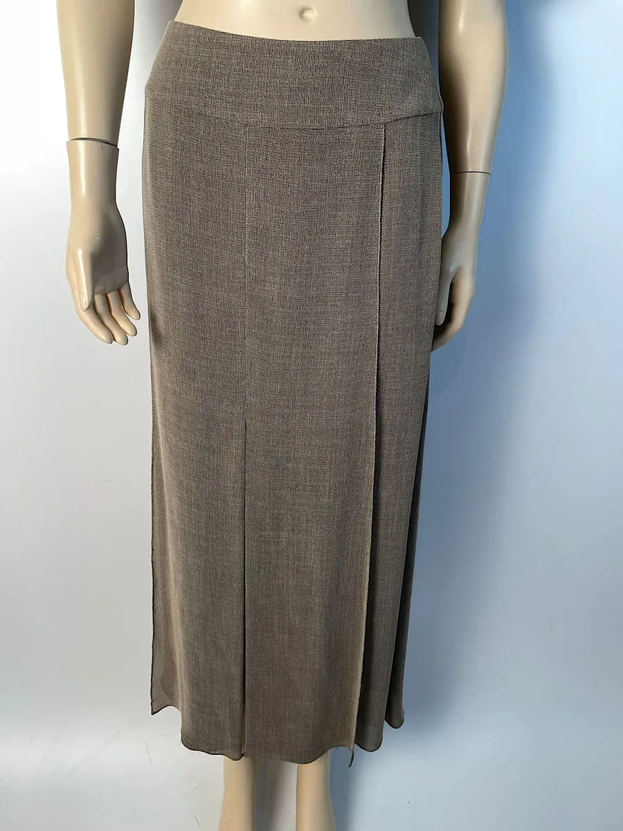 Chanel Vintage 99P 1999 Spring brown blouse long maxi skirt dress outfit set FR 38