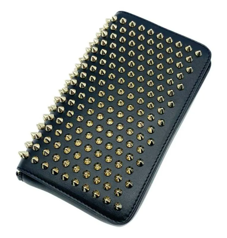 Christian Louboutin Clutch Zoompouch Spiked Black Leather Cross Body Bag