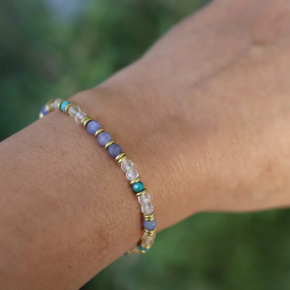 Citrine Tanzanite and Turquoise Bracelet