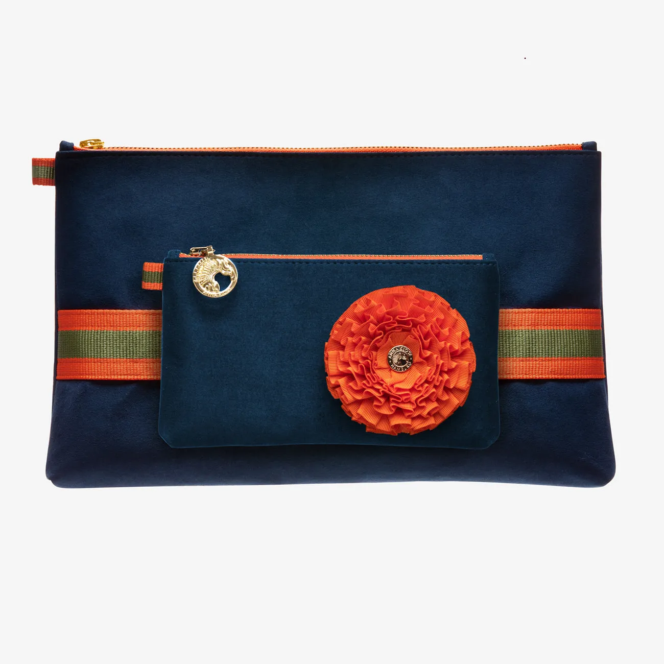 Clutch "Oxford Blue" with golden print