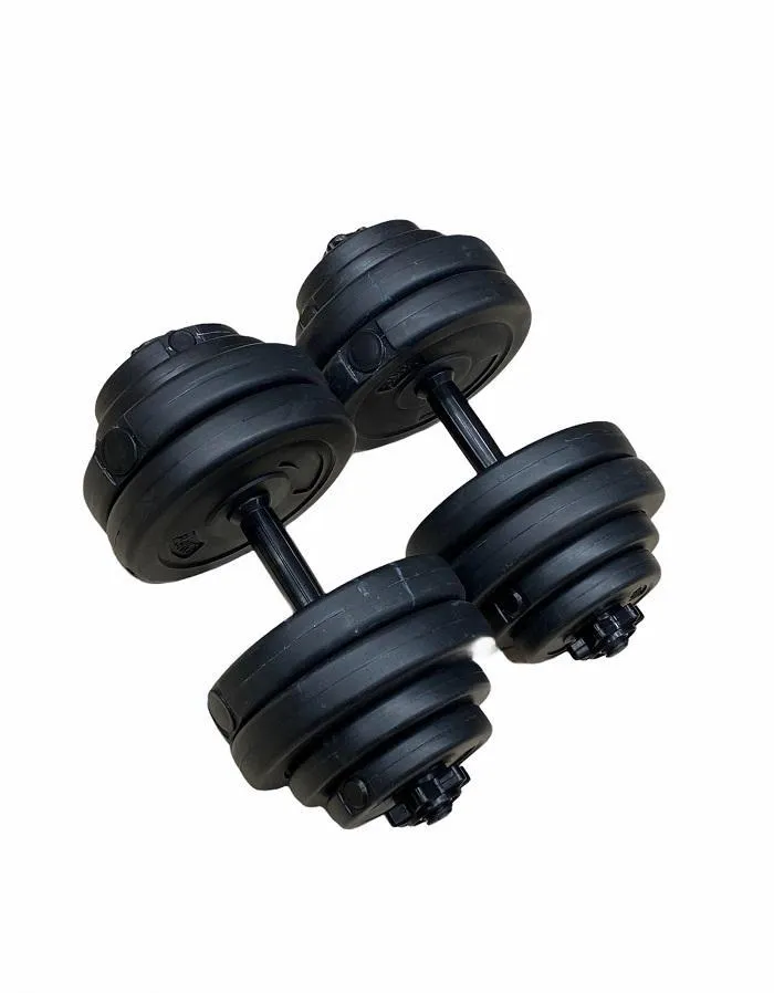 CONTES Dumbbell Pair Set 30Kg concrete coated in plastic (2x15kg) OW1304 black