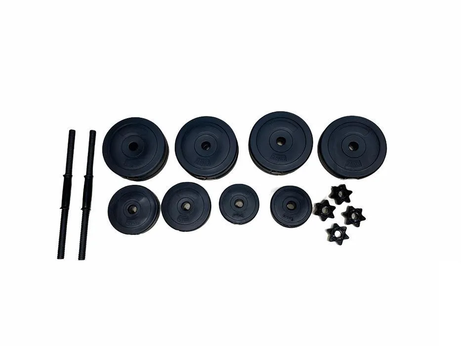 CONTES Dumbbell Pair Set 30Kg concrete coated in plastic (2x15kg) OW1304 black