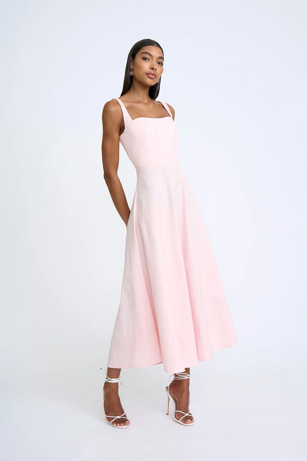 Daphne Bust Midi Dress - Soft Pink