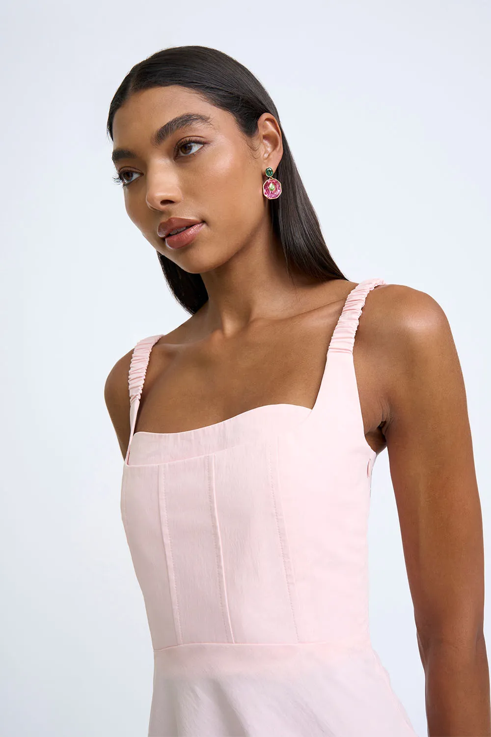 Daphne Bust Midi Dress - Soft Pink