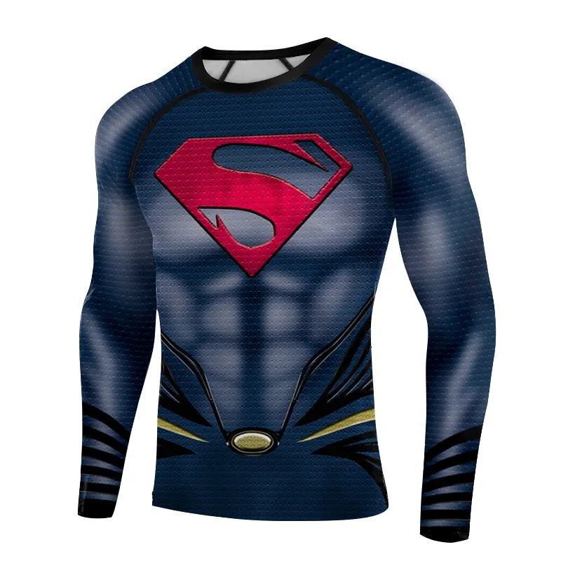 Dark SUPERMAN Long Sleeve Compression Shirt