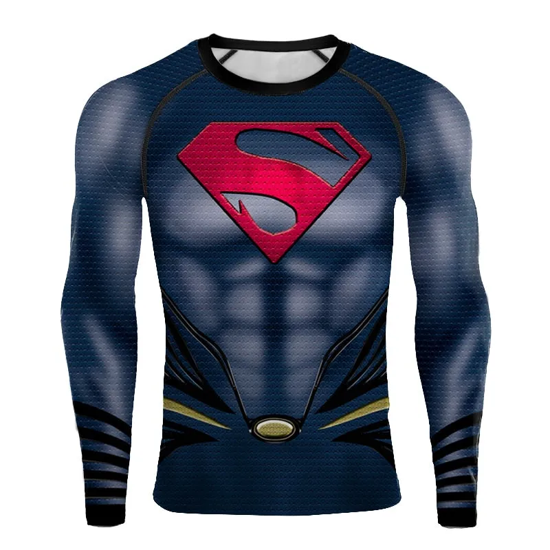 Dark SUPERMAN Long Sleeve Compression Shirt