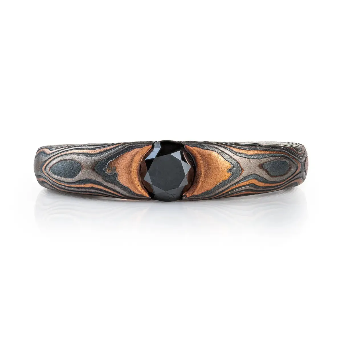 Dark Woodsy Black Diamond Cathedral Ring