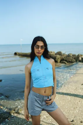 Deep Blue Utility Crop Top