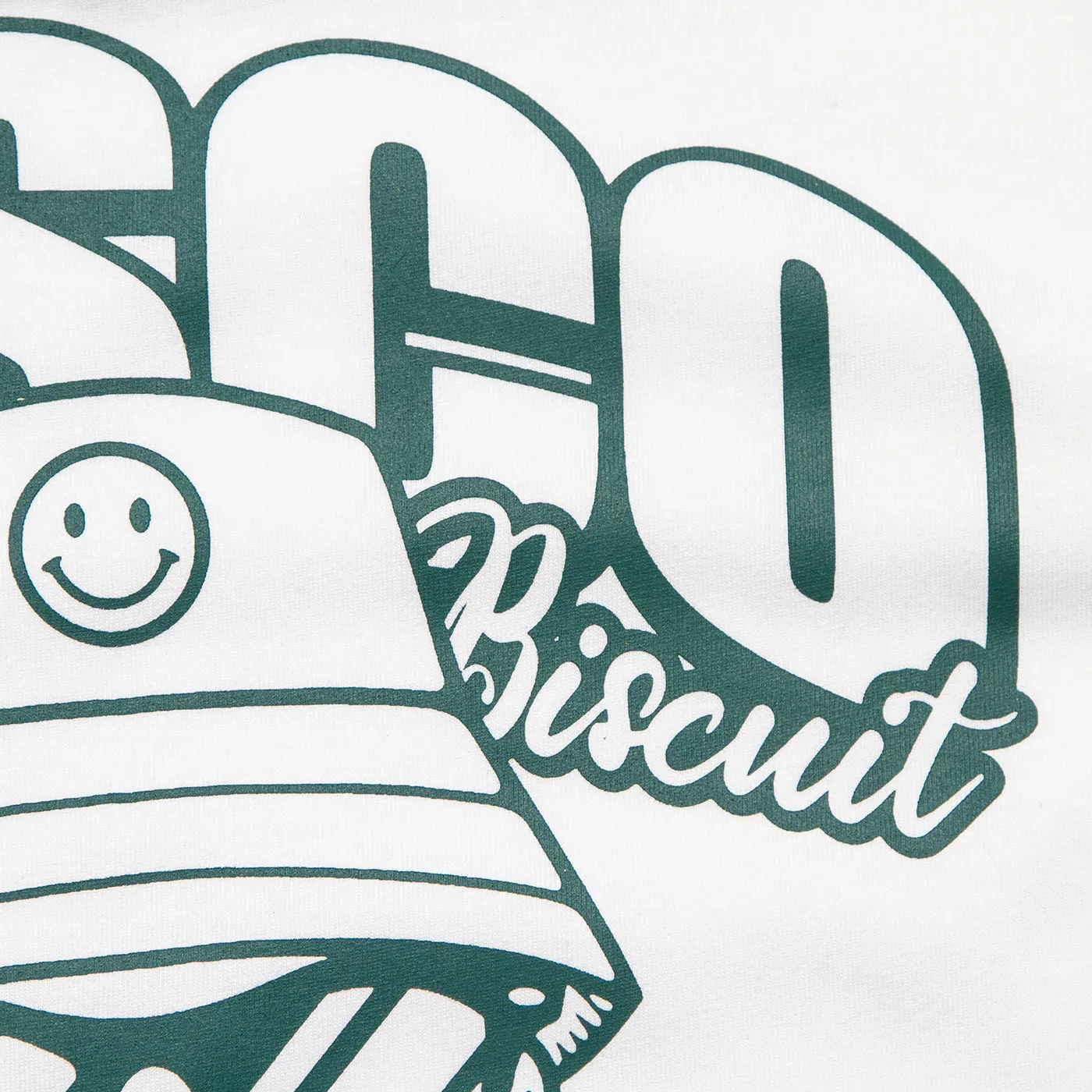 Discoff Biscuit Front Print - Tshirt - White