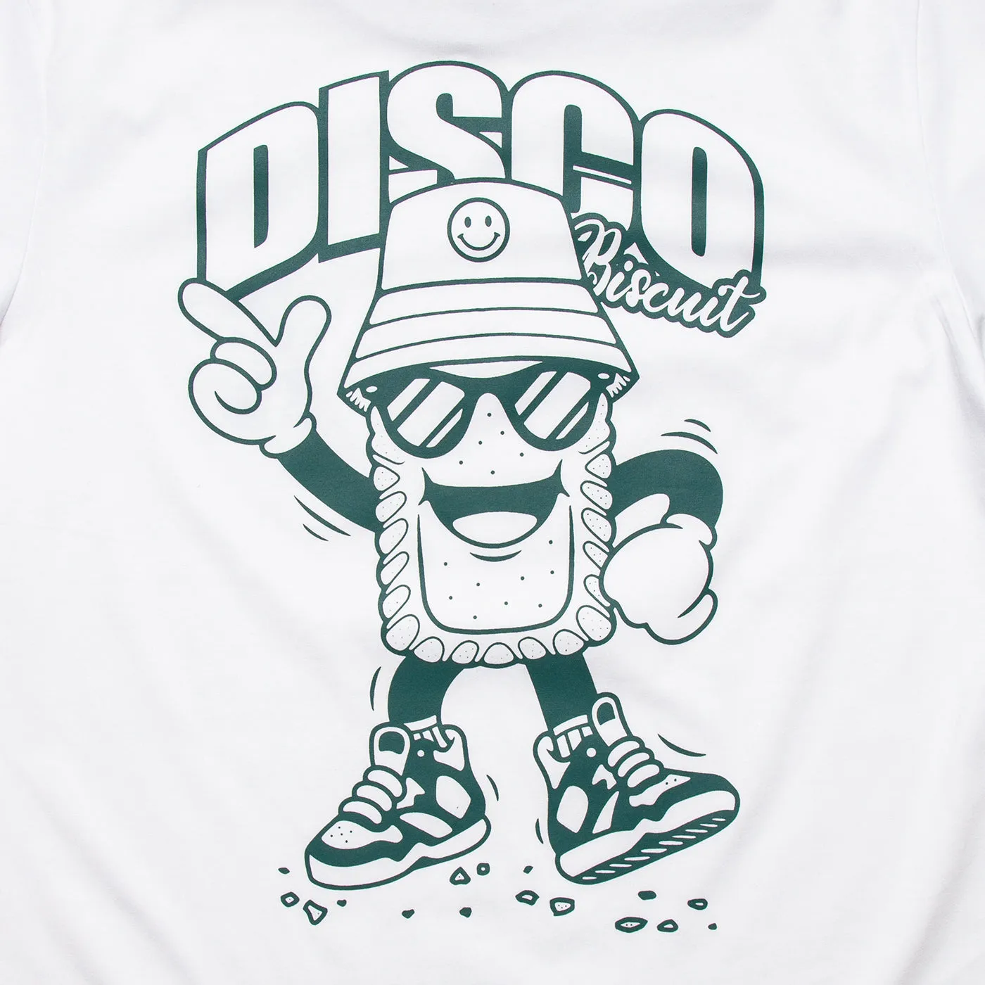 Discoff Biscuit Front Print - Tshirt - White