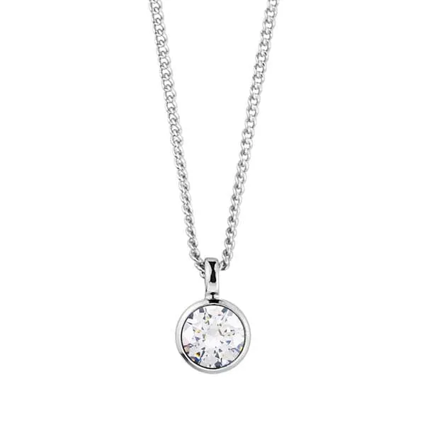 ETTE SHINY SILVER CRYSTAL NECKLACE