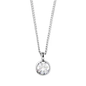 ETTE SHINY SILVER CRYSTAL NECKLACE