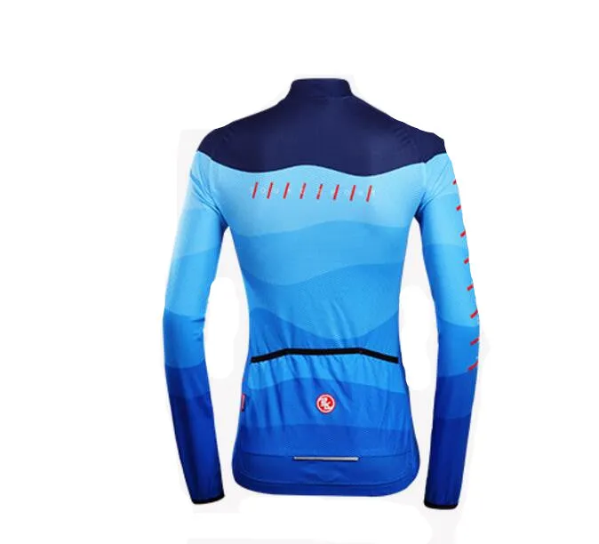 Fade Blue Women Long Sleeve Cycling Jersey