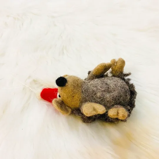 Felted Hedge Hog Christmas Ornament