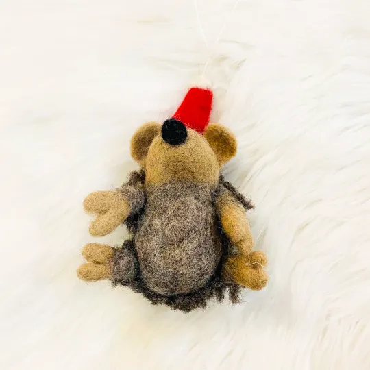 Felted Hedge Hog Christmas Ornament