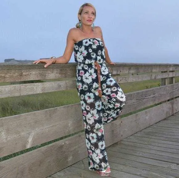 Floral Strapless Jumpsuit