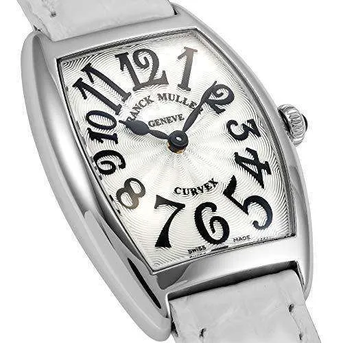 FRANCK MULLER CINTREES CURVEX WHITE LEATHER WOMEN WATCH 1752B-QZ-SLV-WHT-EN