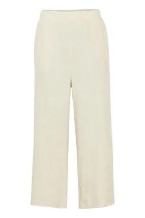 Fransa Wide Leg Linen Blend Trousers Birch