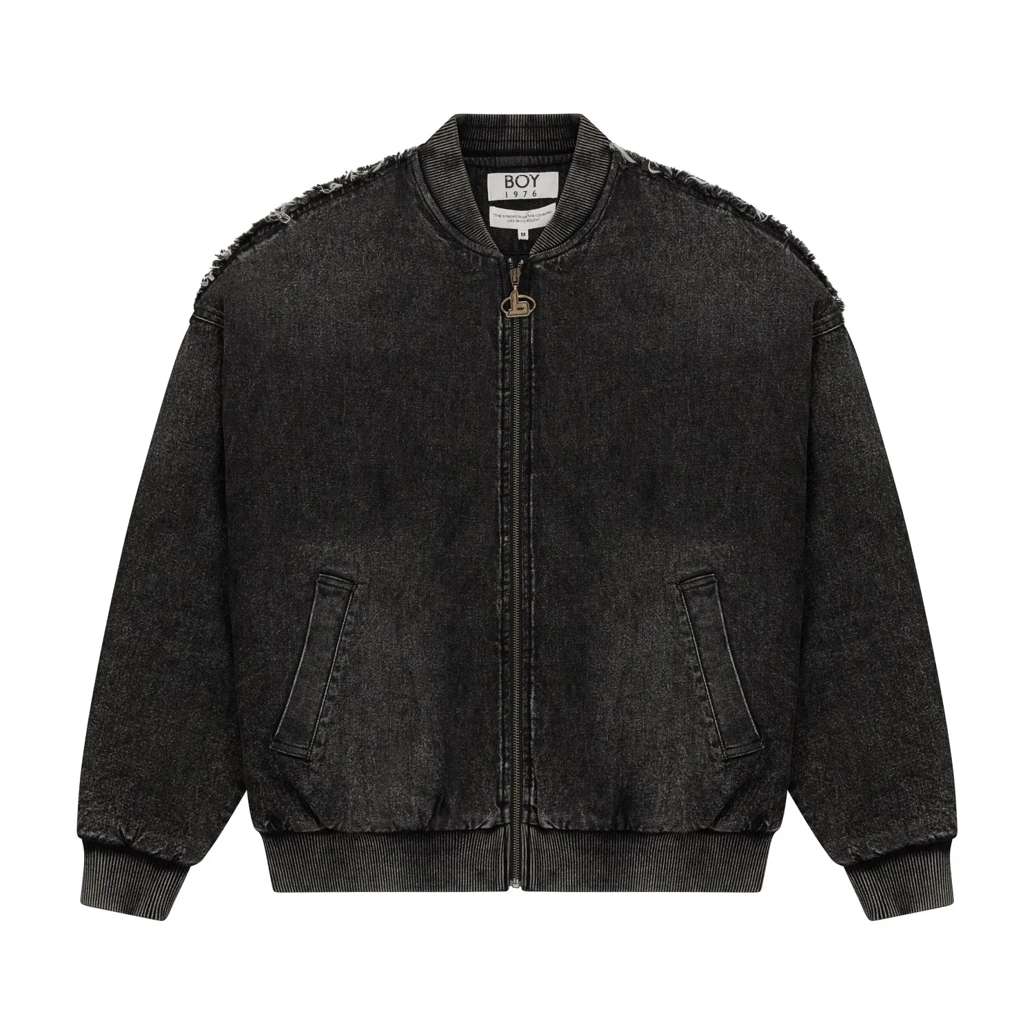 FUTURE BOY DENIM MA1 BOMBER JACKET - WASHED BLACK