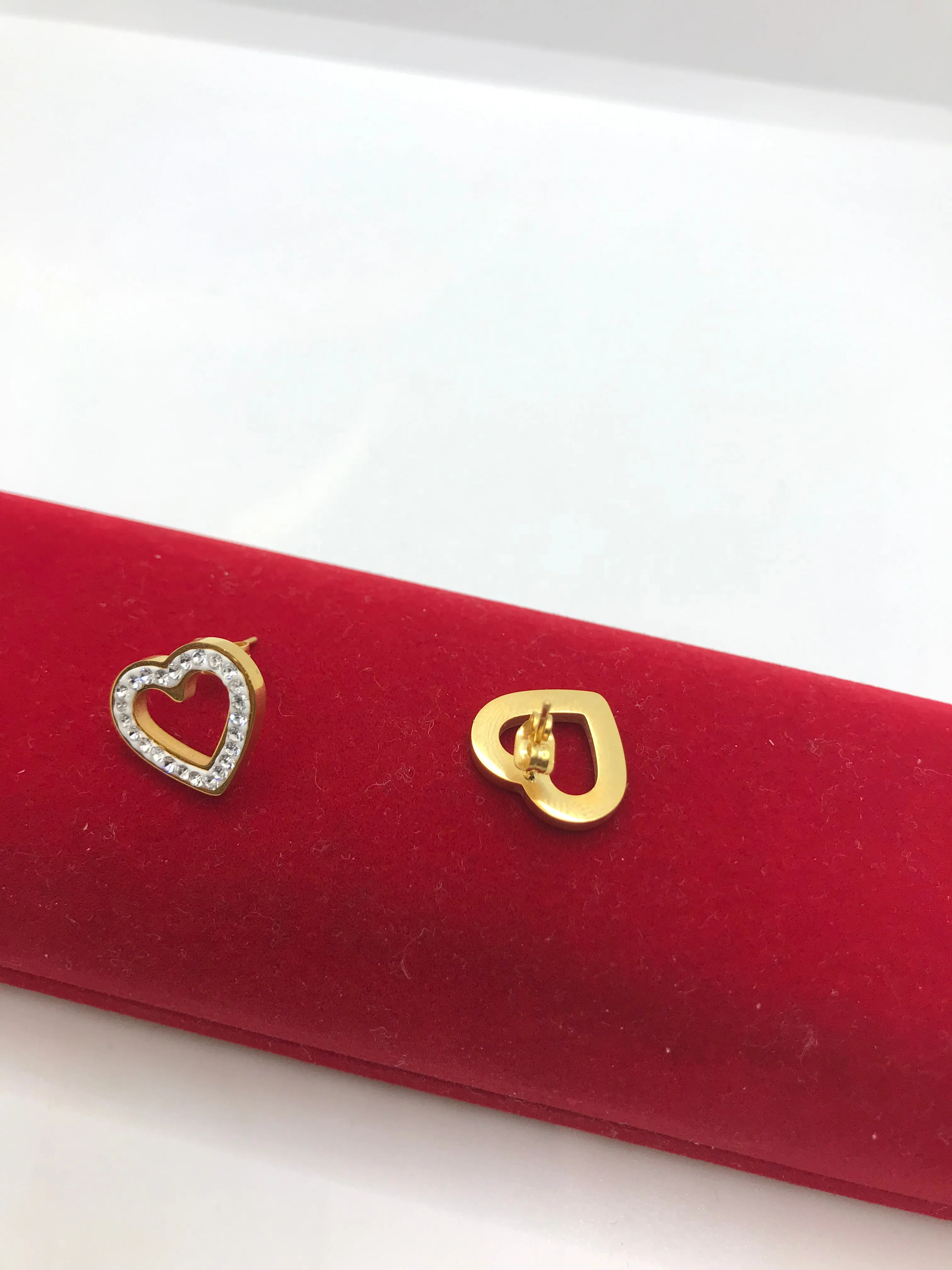 Gold plated heart earrings