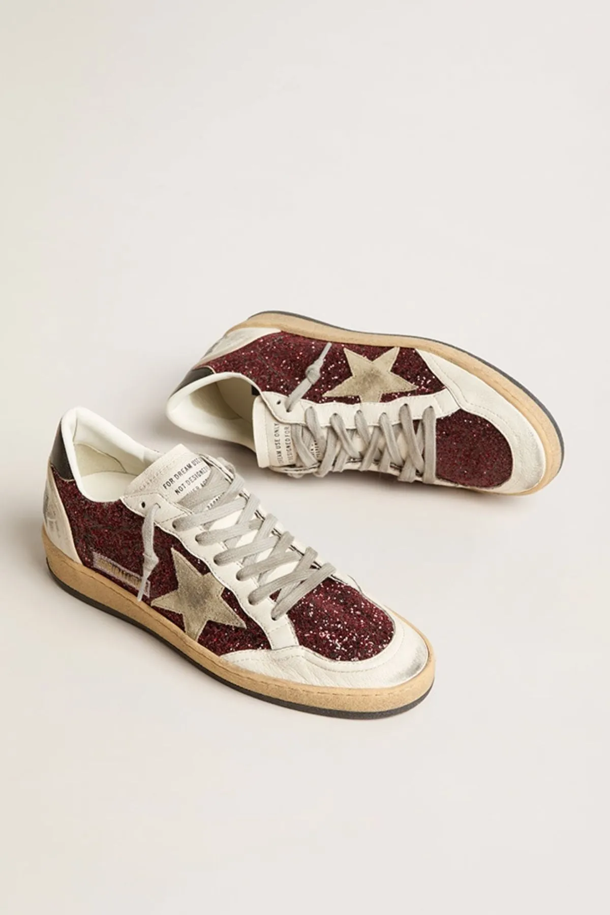 Golden Goose Ball Star Glitter Sneaker - Bordeaux/ White/ Ice/ Black