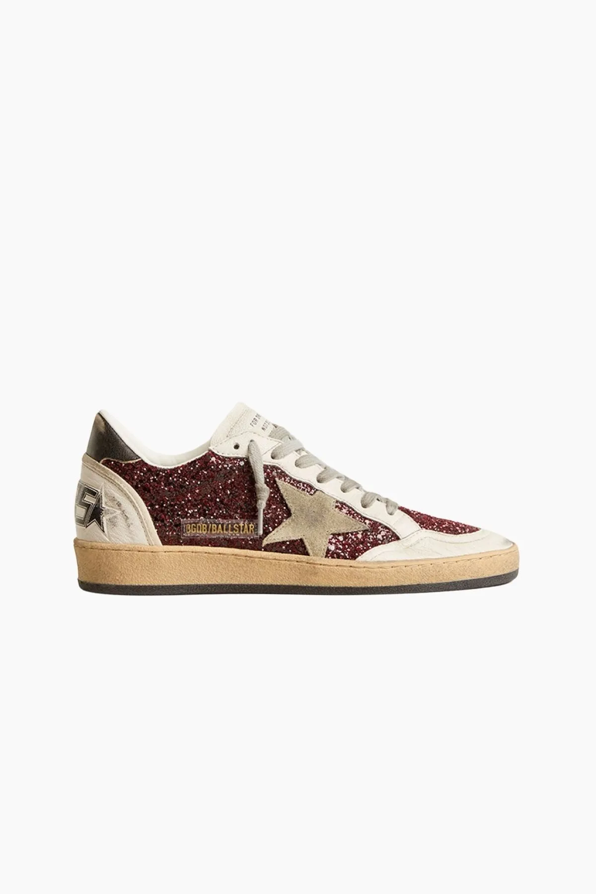 Golden Goose Ball Star Glitter Sneaker - Bordeaux/ White/ Ice/ Black