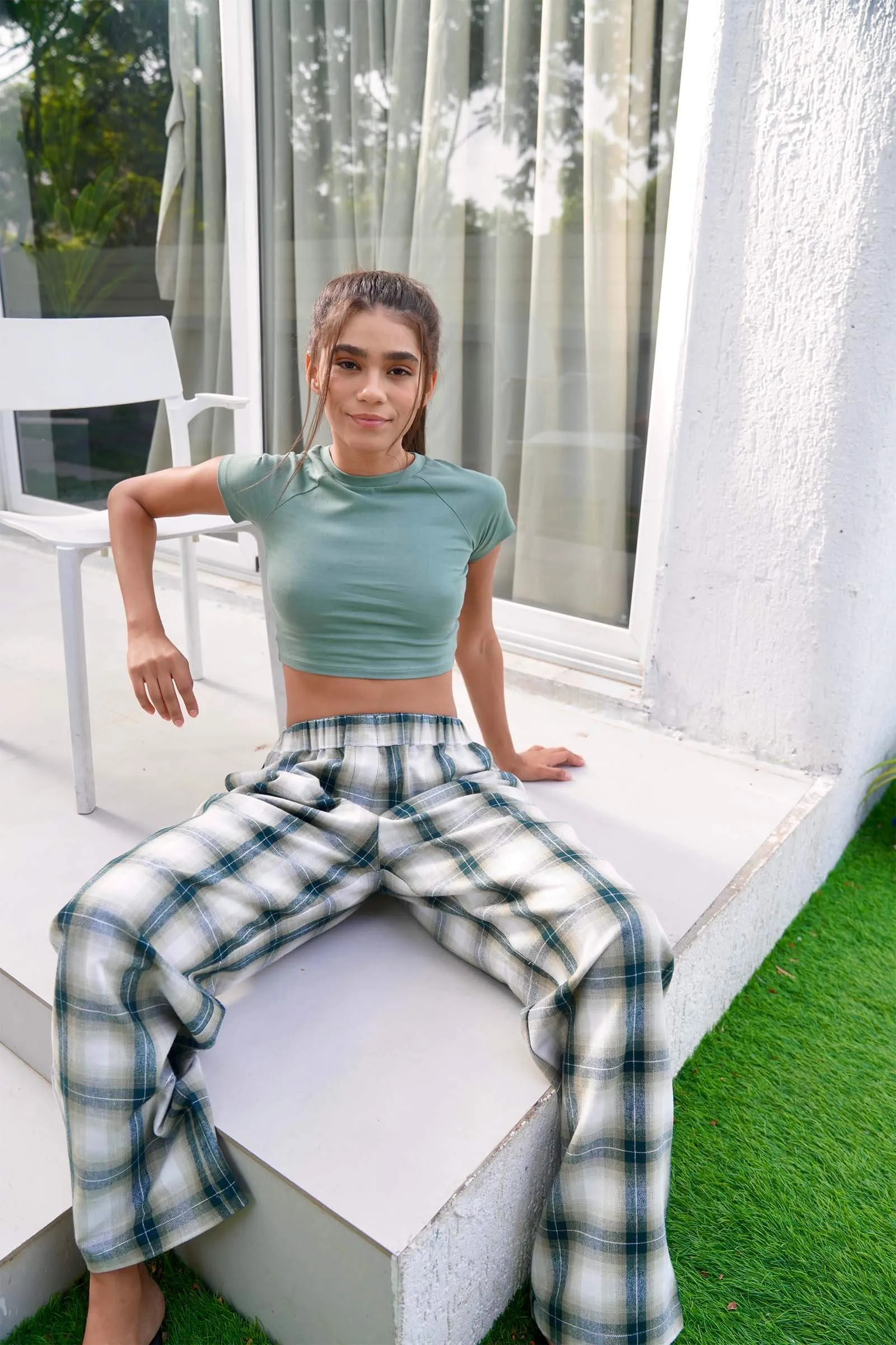 Green Plaid Flannel Pants