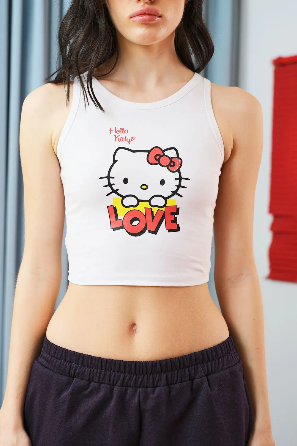 Hello Kitty Love Crop Top