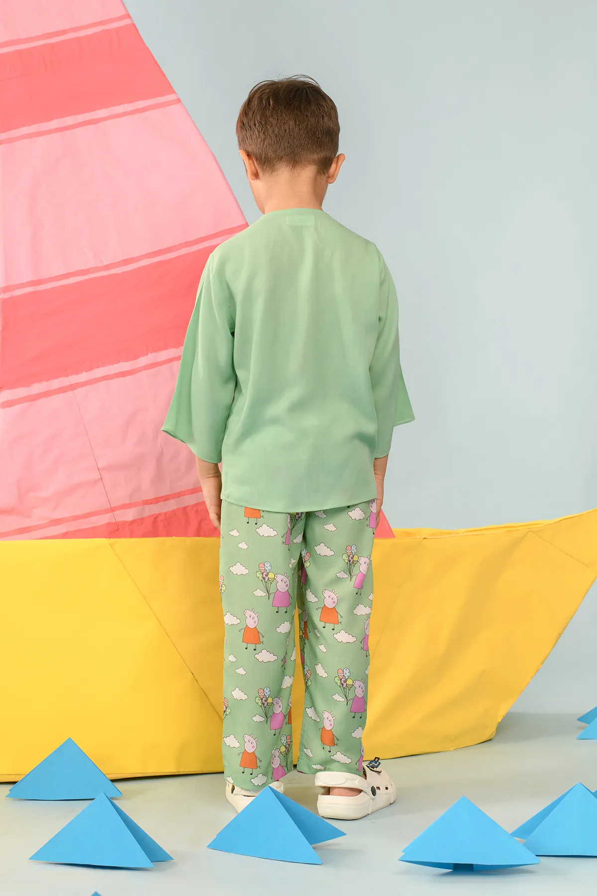 Jaden- Peppa Pig Patch Pocket Shirt & Pant Set For Boys