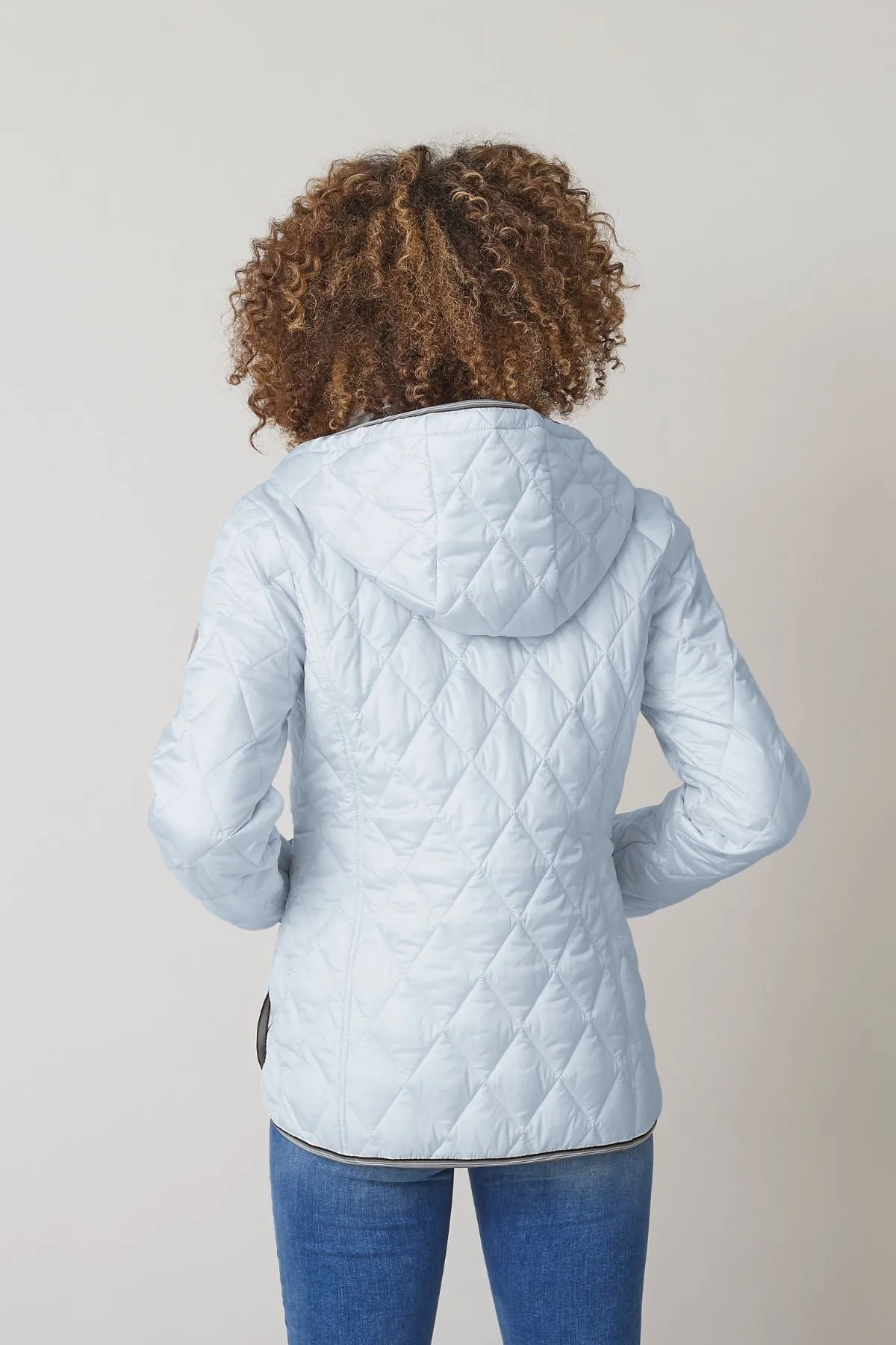 JETTE Quilted Spring Jacket with Detachable Hood 2452