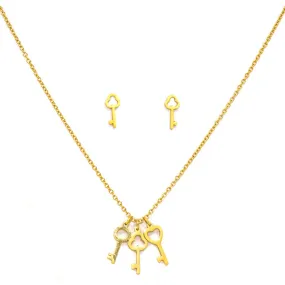 Key Earrings and Necklace Set