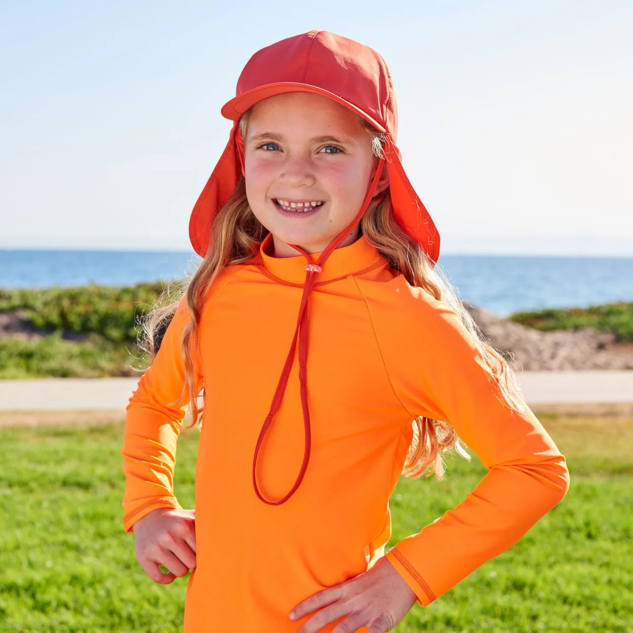 Kids Orange Legionnaire Sun Hat UPF 50 