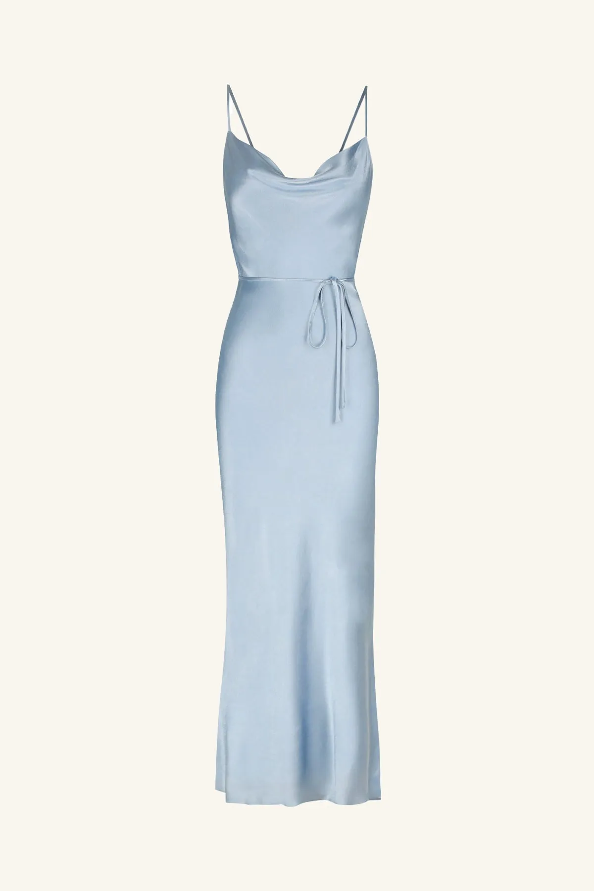 LA LUNE BIAS COWL MIDI DRESS - POWDER BLUE