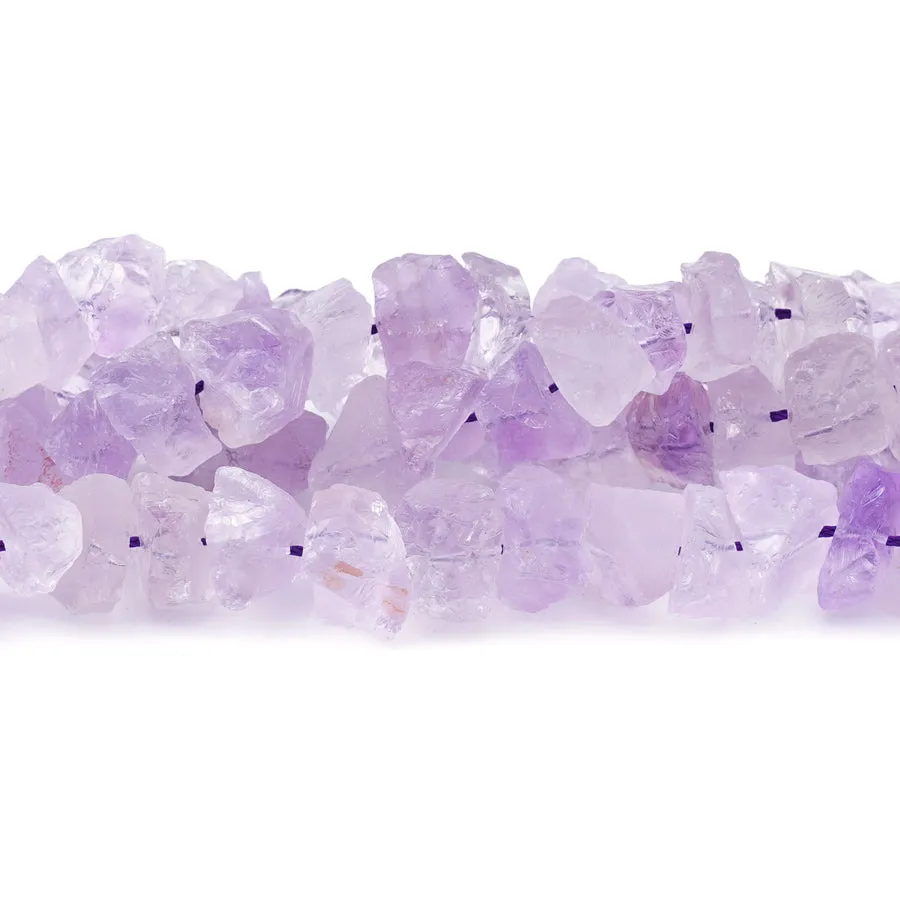 Lavender Amethyst 6-12x10-18mm Nugget Rough - 15-16 Inch