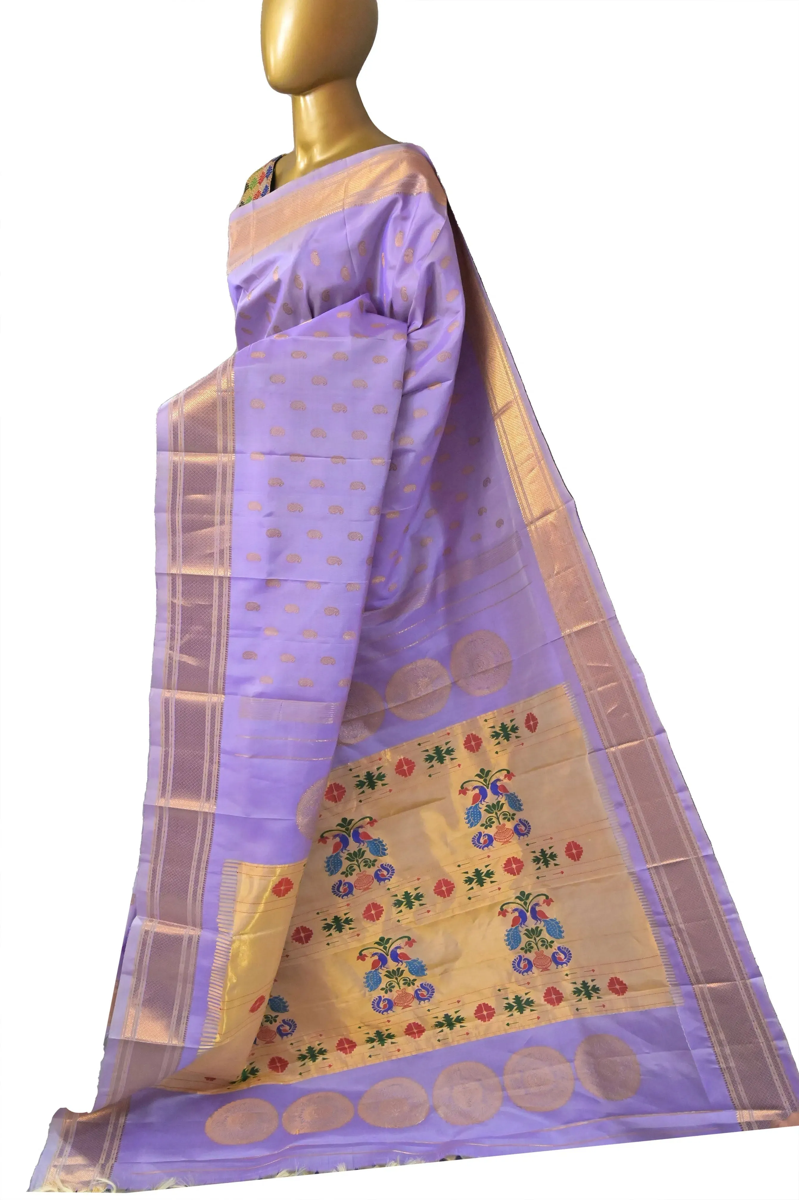 Lavender Color Paithani Silk Saree