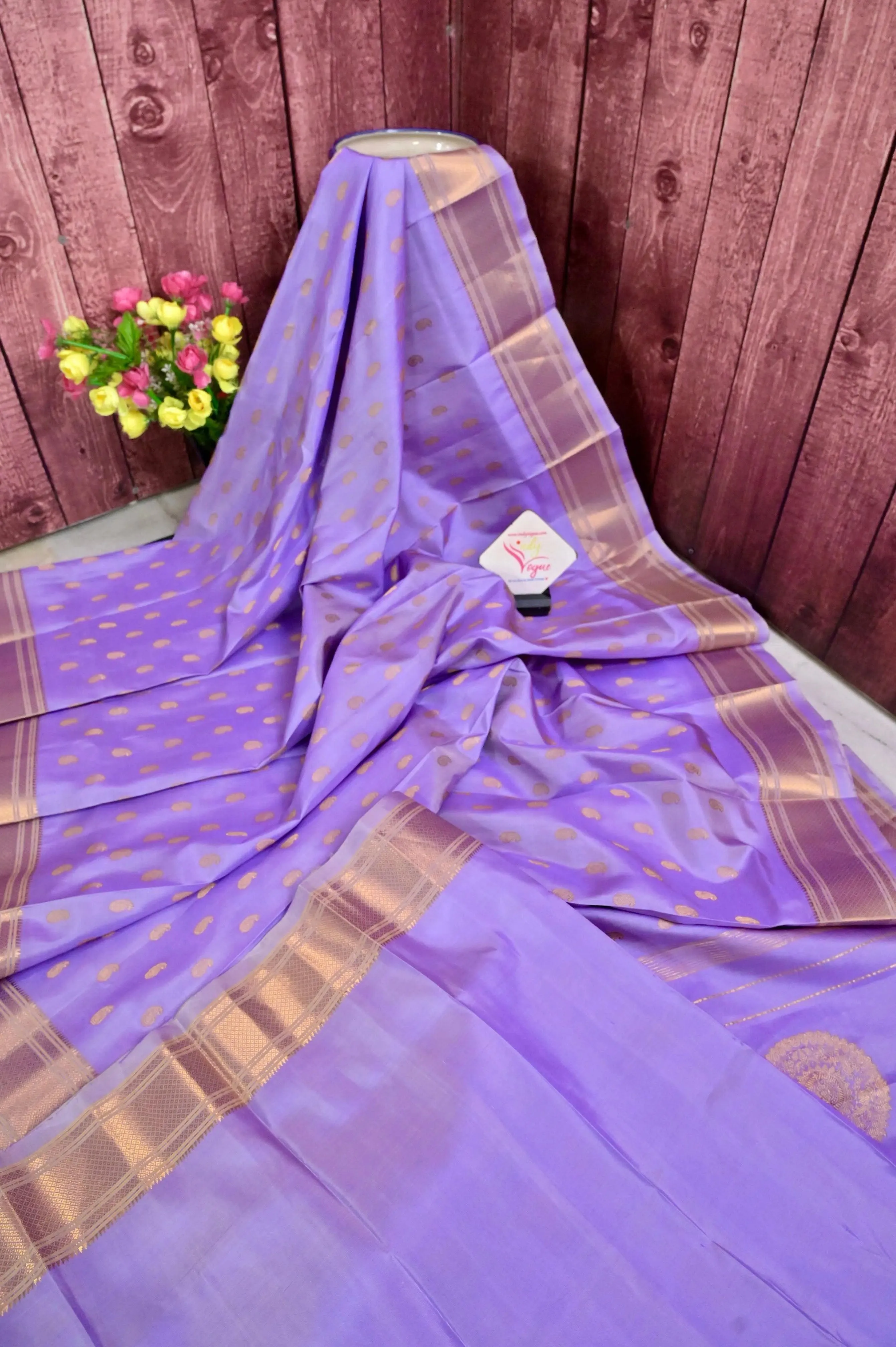 Lavender Color Paithani Silk Saree