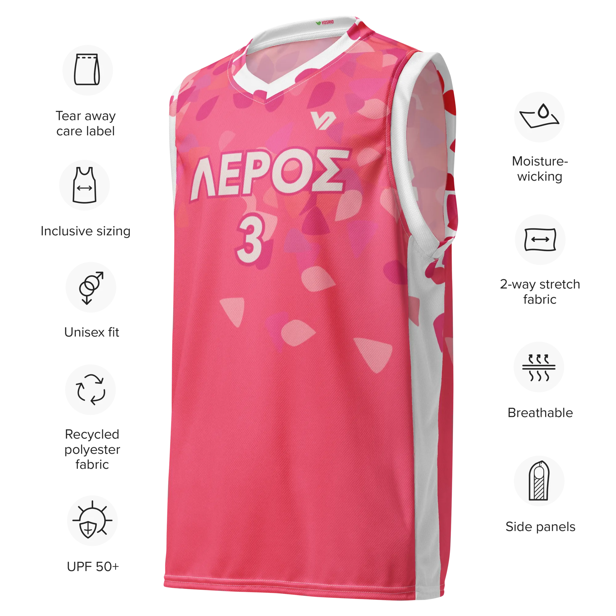 Leros Voukamvillia Home Recycled unisex basketball jersey