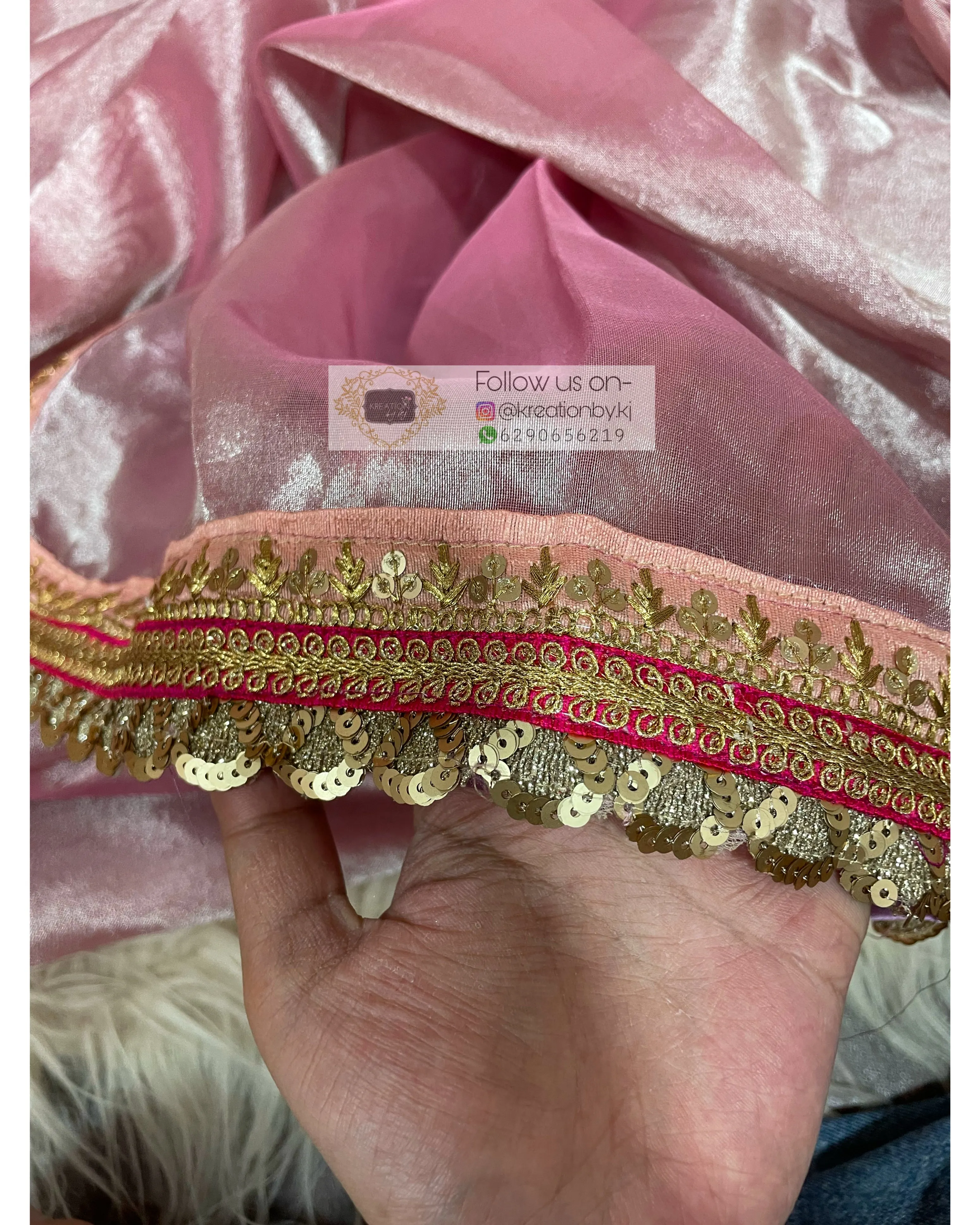 Light Pink Tissue Bridal Veil