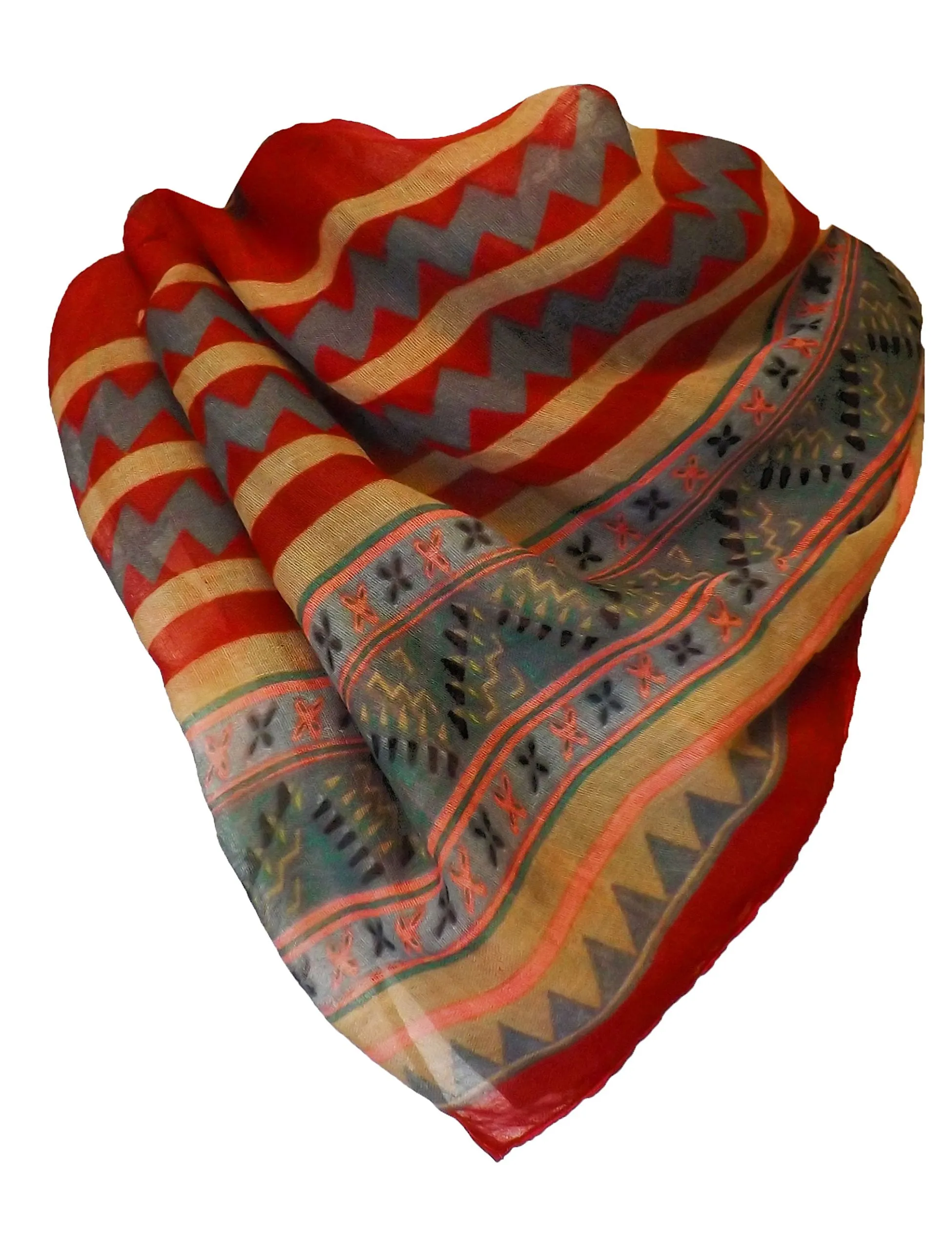 Lightweight Aztec Tribal Print Design Chevron Vintage Pashmina Shawl Wrap Scarf