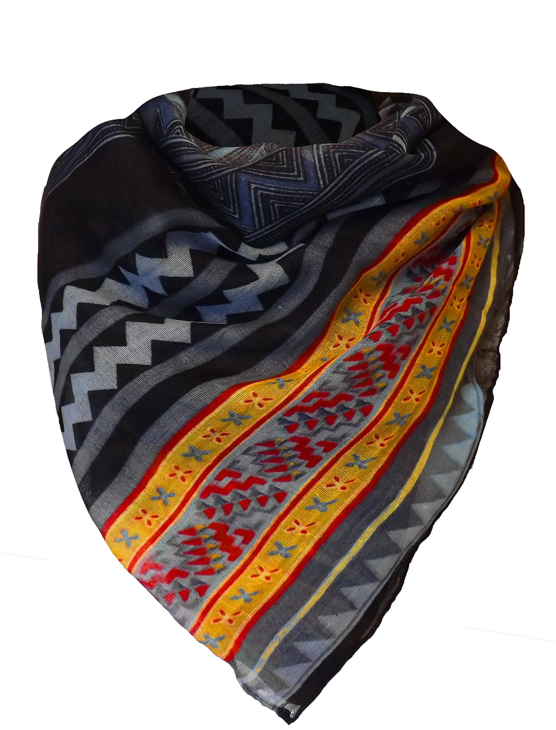 Lightweight Aztec Tribal Print Design Chevron Vintage Pashmina Shawl Wrap Scarf