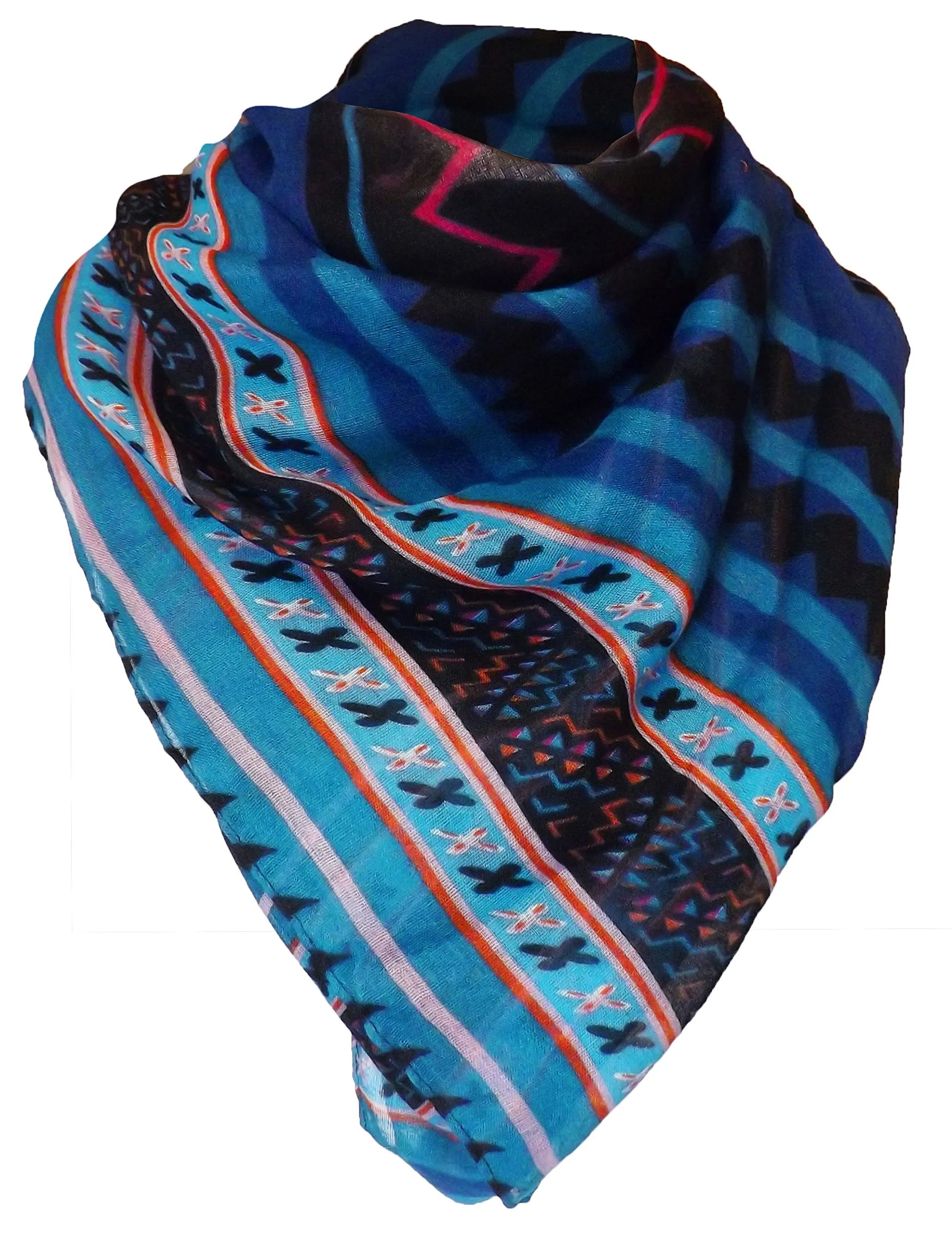 Lightweight Aztec Tribal Print Design Chevron Vintage Pashmina Shawl Wrap Scarf