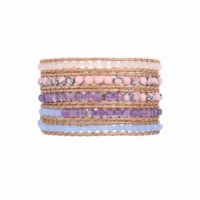 Lilac and Pink Stones on Natural - Vegan