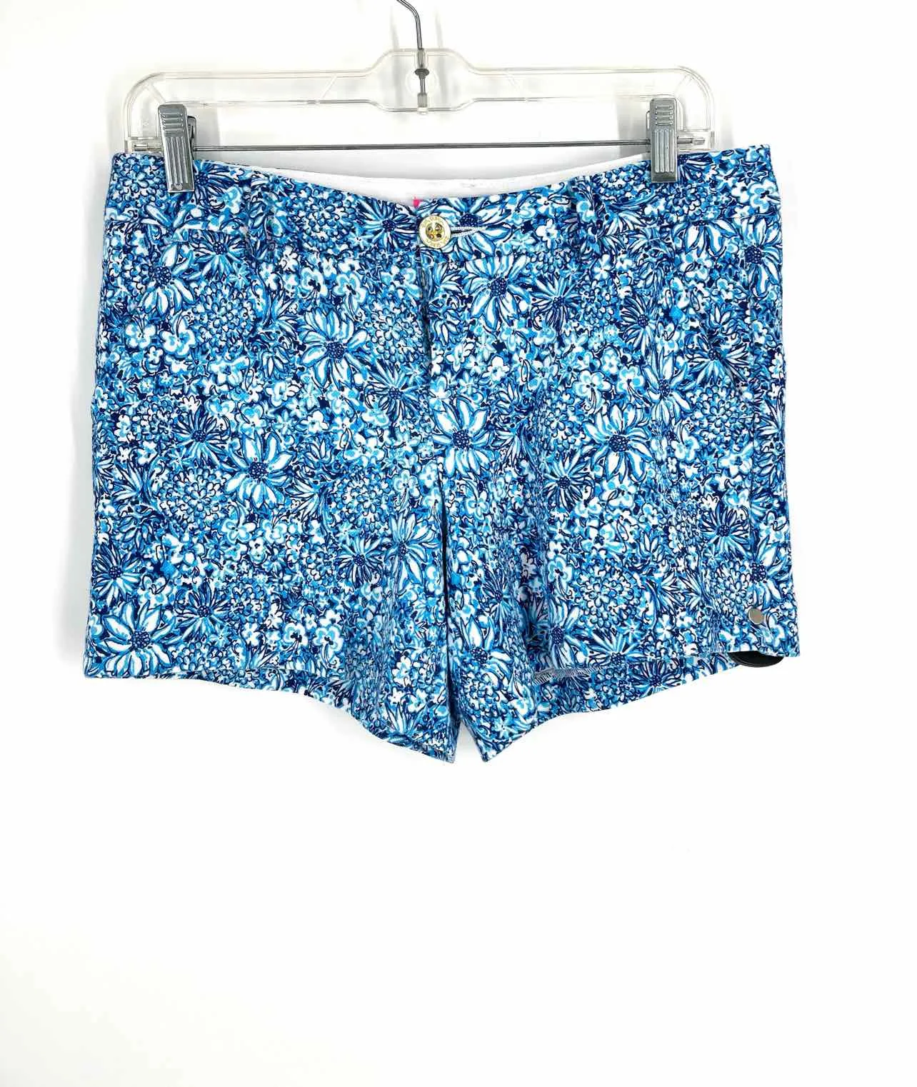 Lilly Pulitzer Size 4 Blue/White Floral Designer Shorts