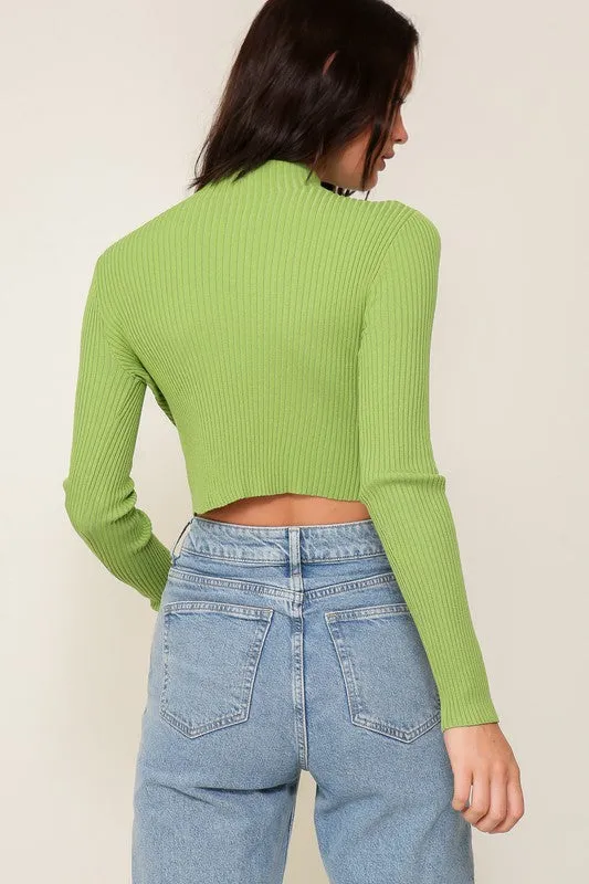 Long Sleeve High Neck Sweater Top