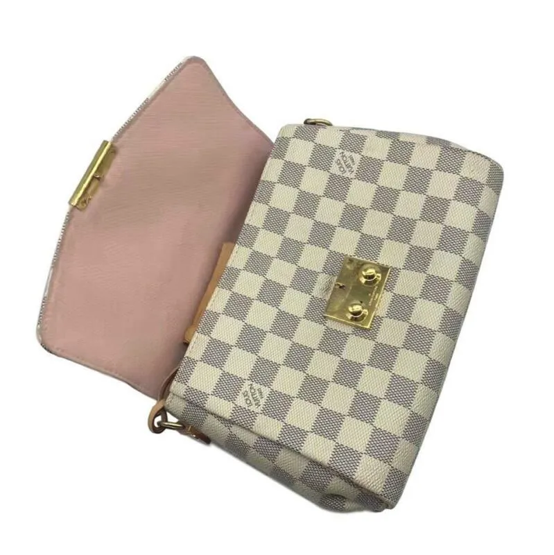 Louis Vuitton Croisette Tassel 2018 White Damier Azur Canvas Cross Body Bag