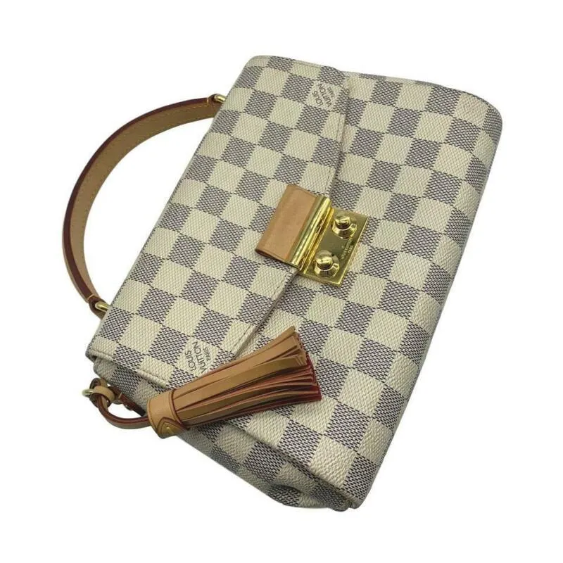 Louis Vuitton Croisette Tassel 2018 White Damier Azur Canvas Cross Body Bag