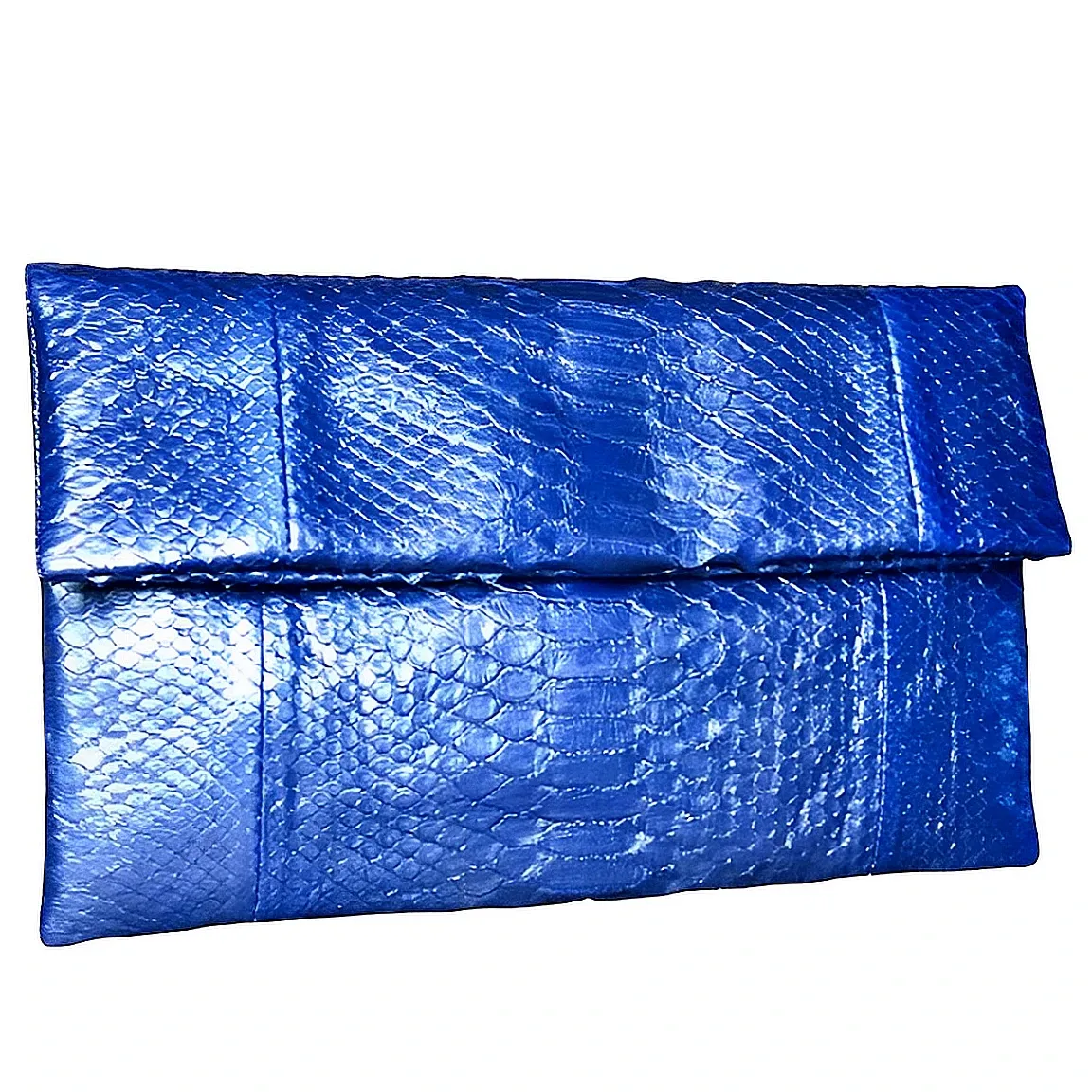 Metallic Blue Clutch Bag